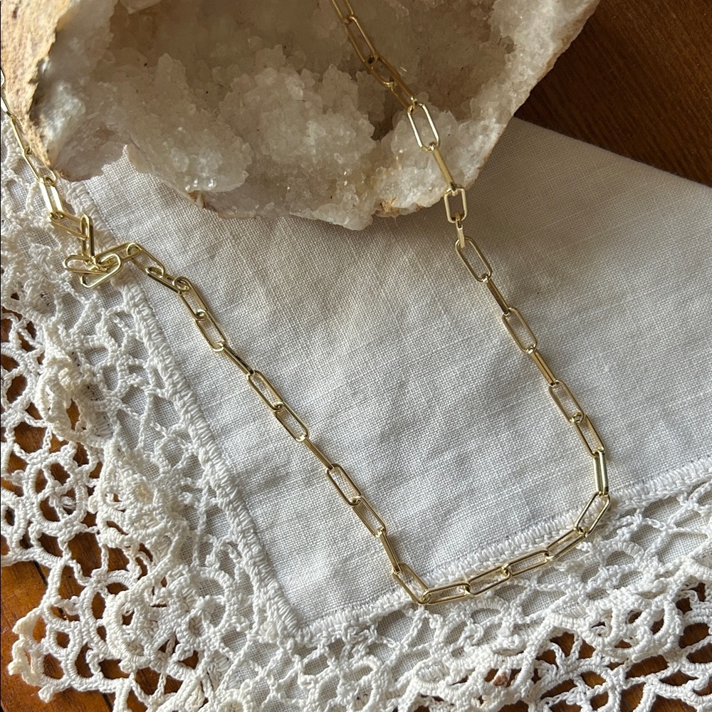 Kendra Scott Long Gold Paperclip Chain Necklace